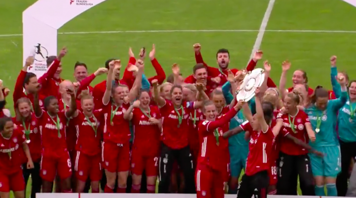 Meistertitel für die FC Bayern Frauen. © Screenshot BR