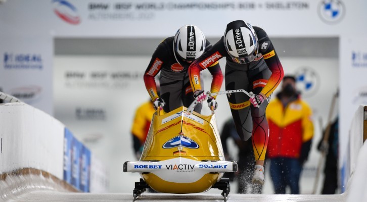 Laura Nolte und Deborah Levi bei der WM in Altenberg. © Viesturs