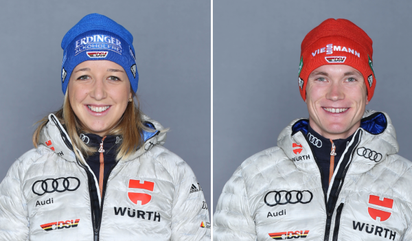 Franziska Preuß und Benedikt Doll starten beim Biathlon auf Schalke. © DSV