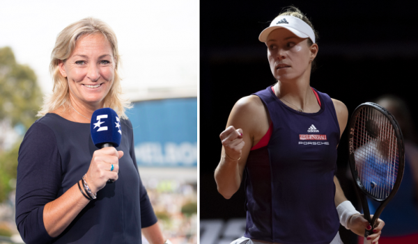 Barbara Rittner kommentiert die Australian Open mit Angelique Kerber. © Eurosport/Porsche AG