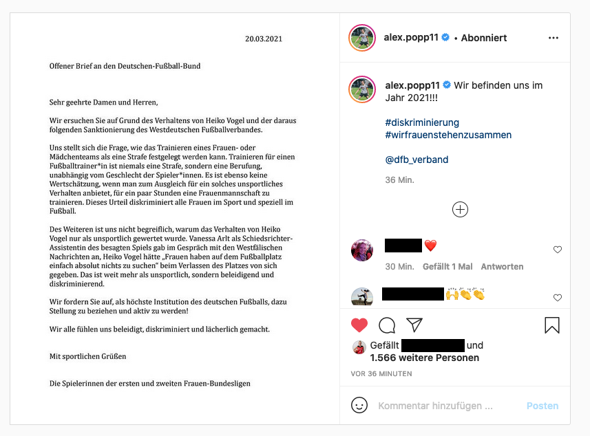 Diskriminierung Durch Heiko Vogel Bundesliga Spielerinnen Schreiben Offenen Brief An Dfb